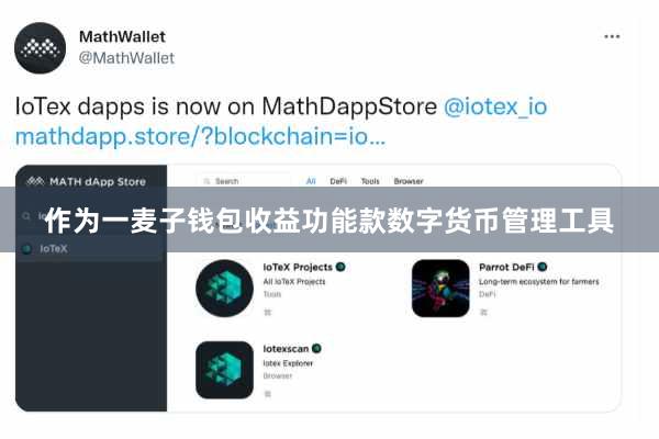 作为一麦子钱包收益功能款数字货币管理工具