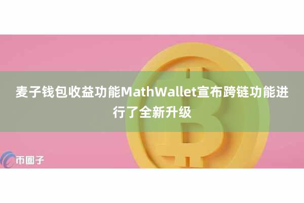 麦子钱包收益功能MathWallet宣布跨链功能进行了全新升级