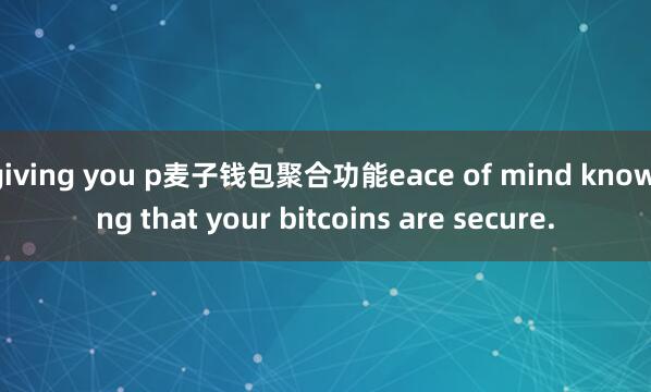 giving you p麦子钱包聚合功能eace of mind knowing that your bitcoins are secure.